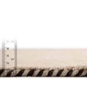 Detail image of  6' 7 x 6' 7  Hand Knotted Solid Gabbeh Wool Round Rug