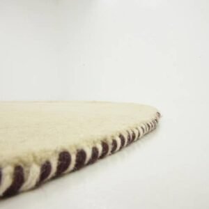 Detail image of  6' 7 x 6' 7  Hand Knotted Solid Gabbeh Wool Round Rug