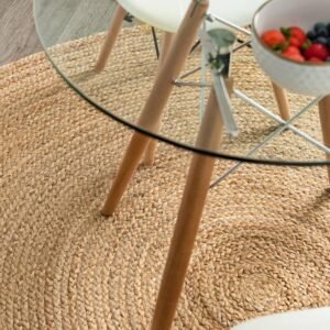 Detail image of  4' 1 x 4' 1  Hand Braided Jute Round Rug