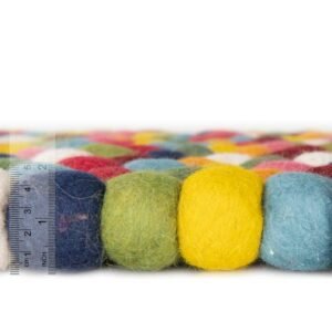 Detail image of  6' 1 x 6' 1 Felt Ball Wool Round Rug