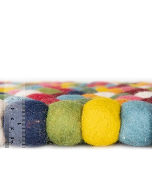Detail image of  6' 1 x 6' 1 Felt Ball Wool Round Rug