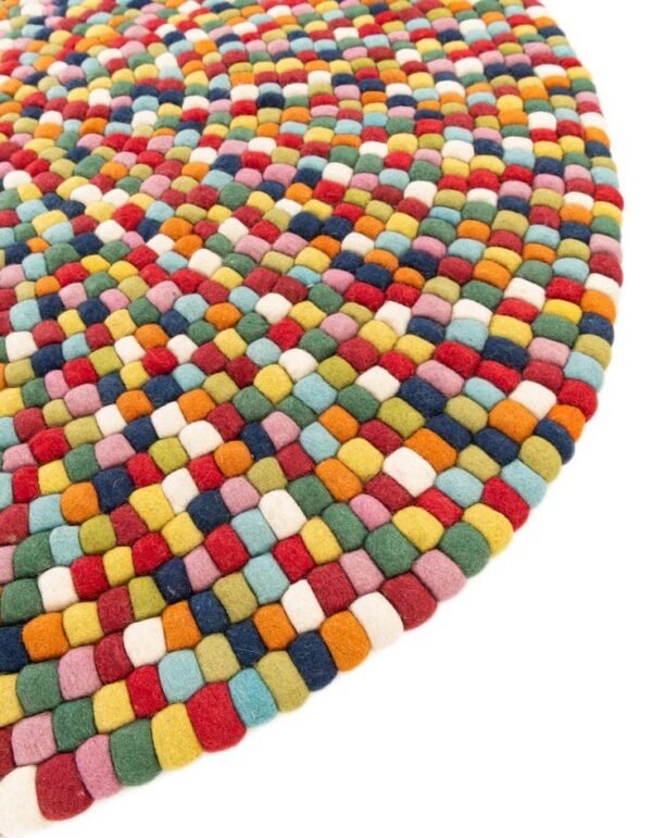 Detail image of  6' 1 x 6' 1 Felt Ball Wool Round Rug