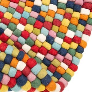 Detail image of  6' 1 x 6' 1 Felt Ball Wool Round Rug