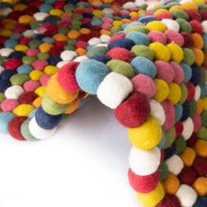 Detail image of  6' 1 x 6' 1 Felt Ball Wool Round Rug