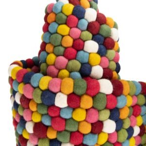 Detail image of  6' 1 x 6' 1 Felt Ball Wool Round Rug