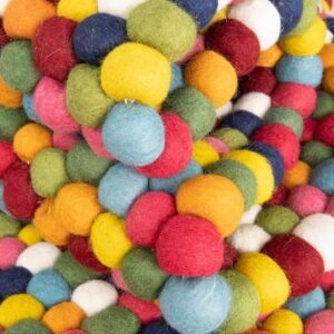 Detail image of  6' 1 x 6' 1 Felt Ball Wool Round Rug