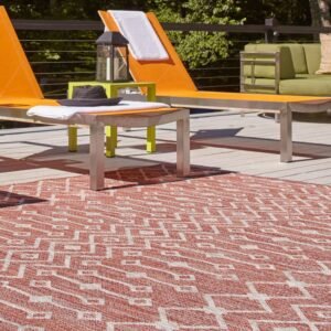 Detail image of  5' 3 x 5' 3 Lattice Indoor / Outdoor Square Rug