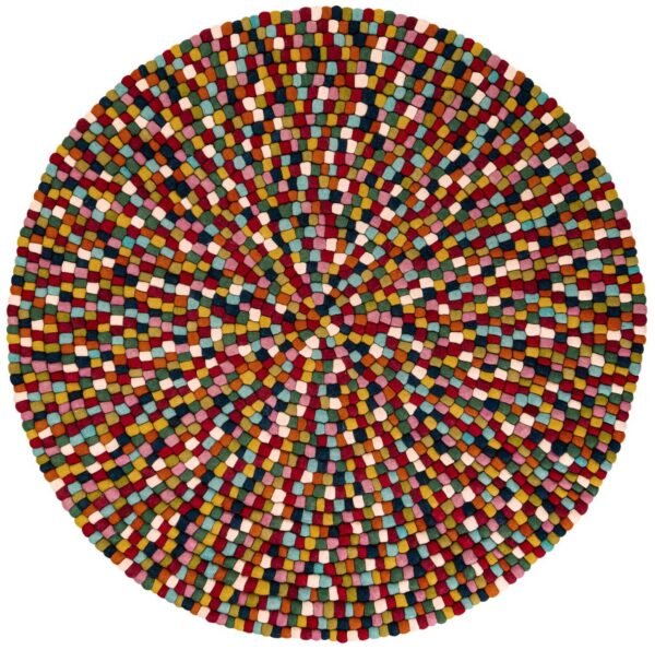 Primary image of  6' 1 x 6' 1 Felt Ball Wool Round Rug