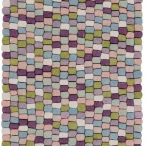 Primary image of  2' x 5' 1  Hand Woven Felt Ball Wool Runner Rug