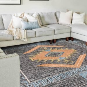 Detail image of  6' 1 x 9'  Hand Woven Kilim Wool Rug