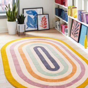 Detail image of  4' 1 x 6' 1 Hand Tufted Wool Oval Rug