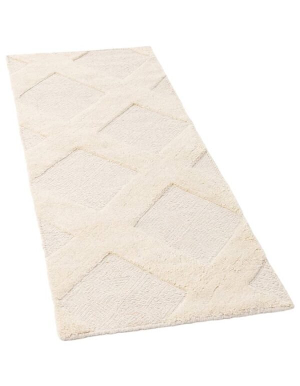 Detail image of  2' x 6' 1  Hand Woven Lattice Wool Runner Rug