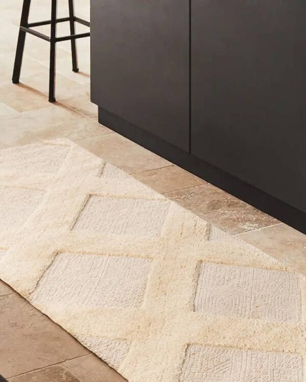 Detail image of  2' x 6' 1  Hand Woven Lattice Wool Runner Rug