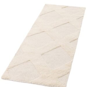 Detail image of  2' x 6' 1  Hand Woven Lattice Wool Runner Rug
