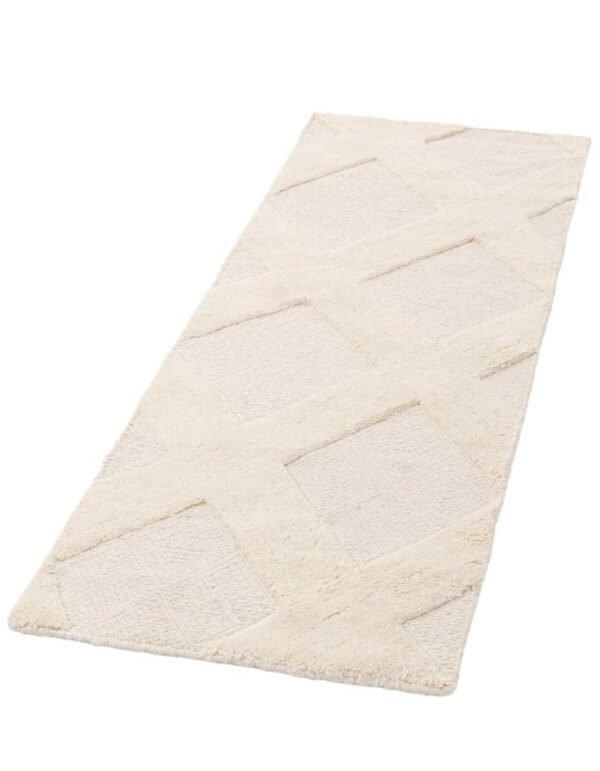Detail image of  2' x 6' 1  Hand Woven Lattice Wool Runner Rug