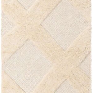 Primary image of  2' x 6' 1  Hand Woven Lattice Wool Runner Rug