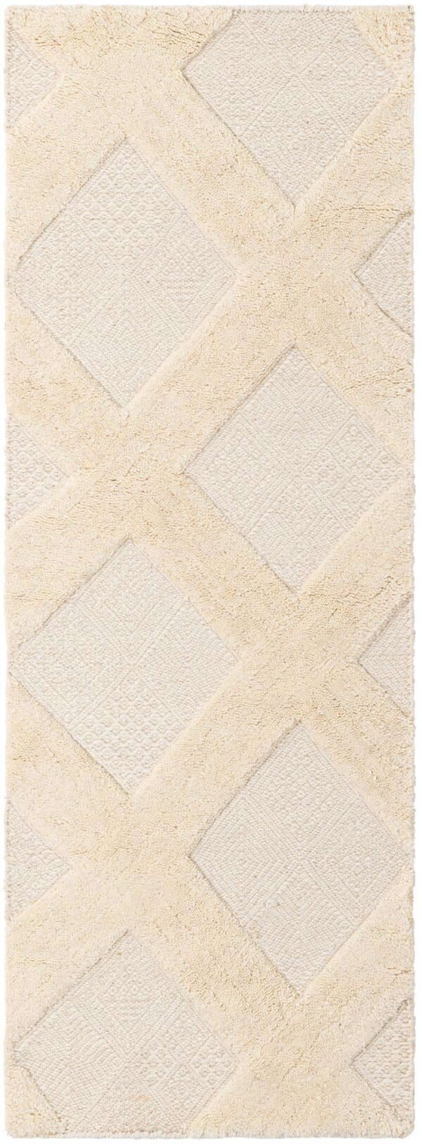 Primary image of  2' x 6' 1  Hand Woven Lattice Wool Runner Rug
